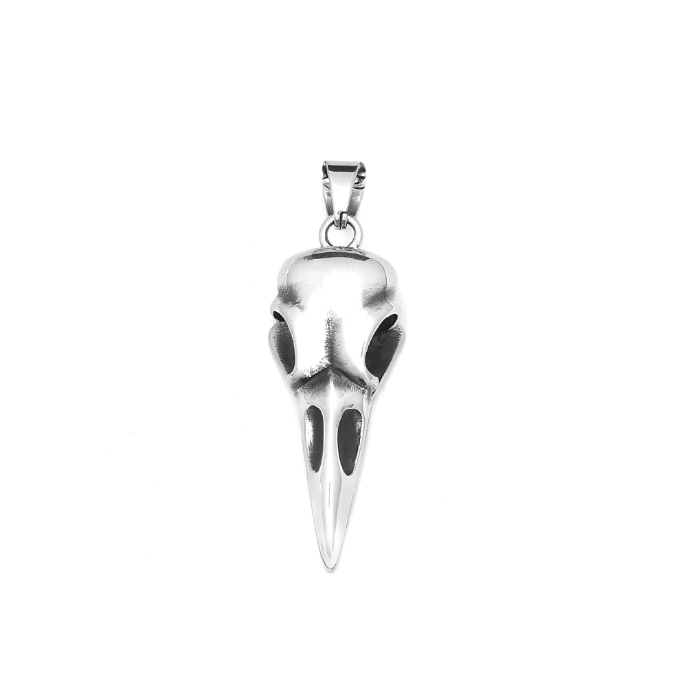 Vikings Stainless Steel Raven Pendant Necklaces For Men Women Nordic Odin Animal Skull Necklace Fashion Amulet Jewelry