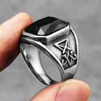 Lucifer Gemstone Ring — Stainless Steel