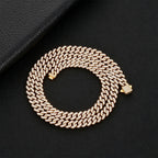 Gold Plated Silver Plated Stainless Steel Cubic Zirconia Iced Out Cuban Link Chain Hip Hop Jewelry Men Shiny Fashion Necklace