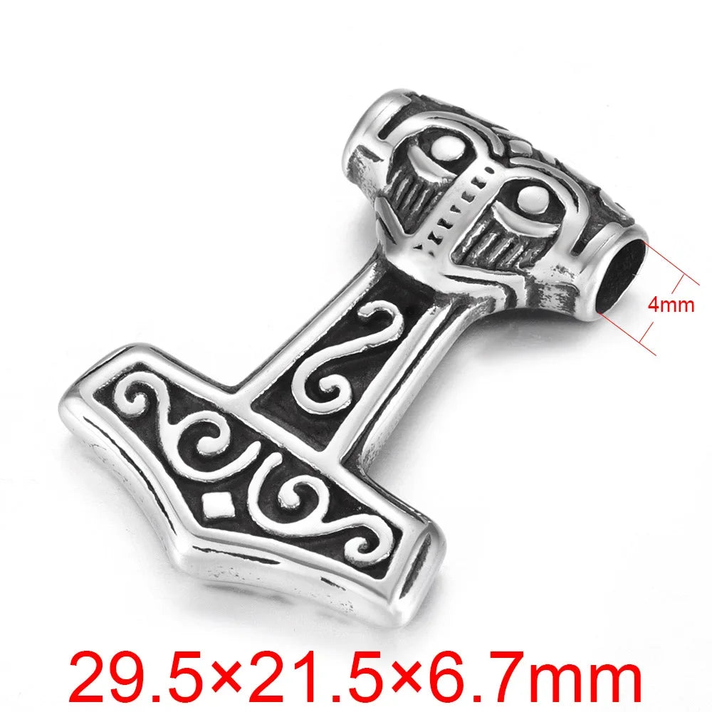 Stainless Steel Viking Norse Pendant for Necklace DIY Accessories Jewelry Making Findings Men Charm Supplies Punk Axe