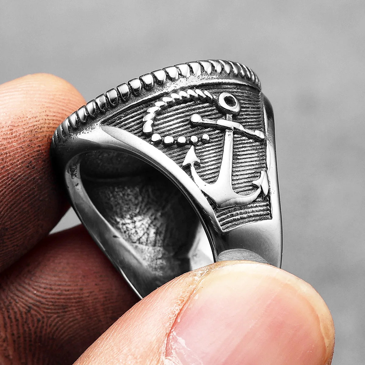 Lighthouse Anchor Ring — Stainless Steel