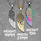 Angel Wing Pendant Necklace — Stainless Steel