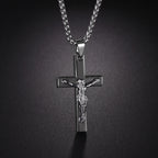 Christian Jesus Cross Necklace For Women Men Stainless Steel Chains Choker Religion Pendants Jewelry Prayer Baptism Gift