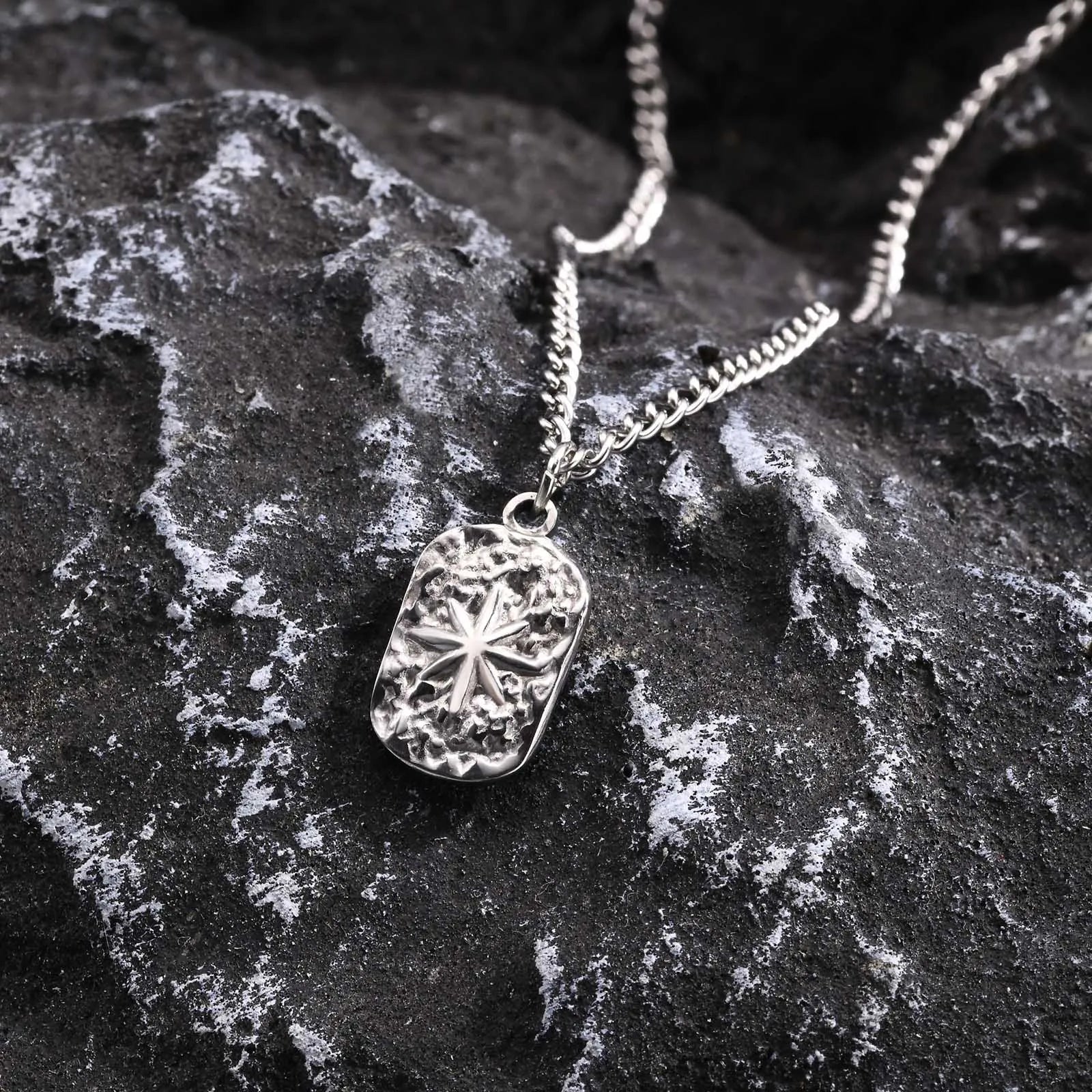 Military Dog Tag Stainless Steel Pendant Necklace