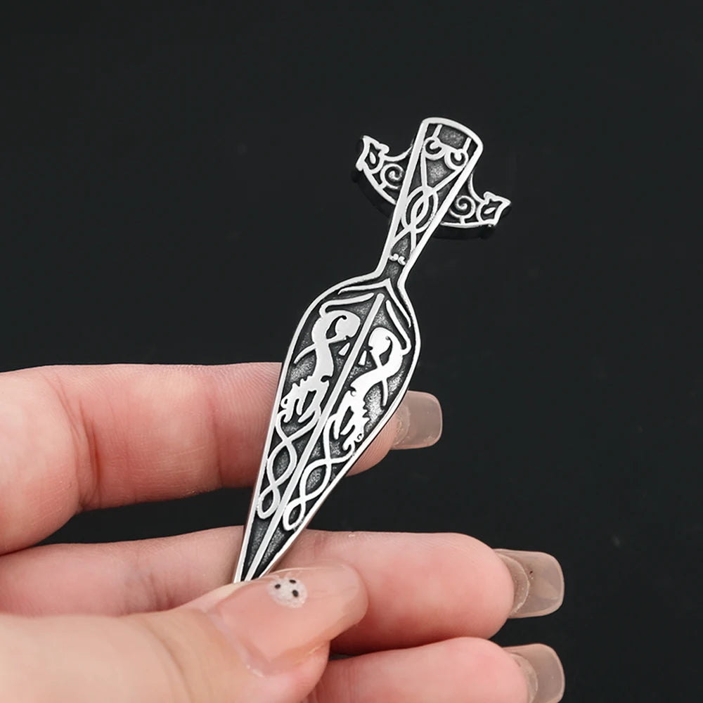 Odin Steel Pendant Nordic Viking Sword Spear Spartan