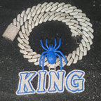 Custom Personalized Spider Clasp Name Pendant With 20MM Cuban Chain New Two-Color Letter Necklace Engraved Word On A Sturdy Back