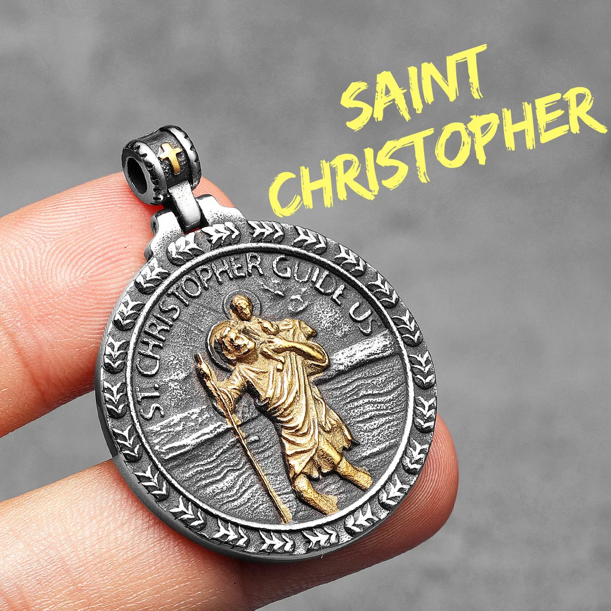 St. Christopher Pendant Necklace Stainless Steel