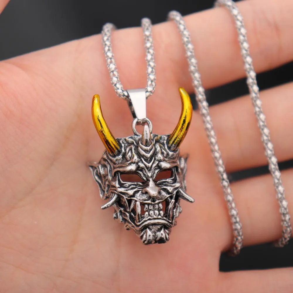 New Street Punk pendant Necklace Vintage Ghost Mask Halloween overbearing Jewelry Gift pendant necklace jewelry wholesale