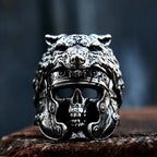 Jaguar Warrior Skull Ring — Stainless Steel