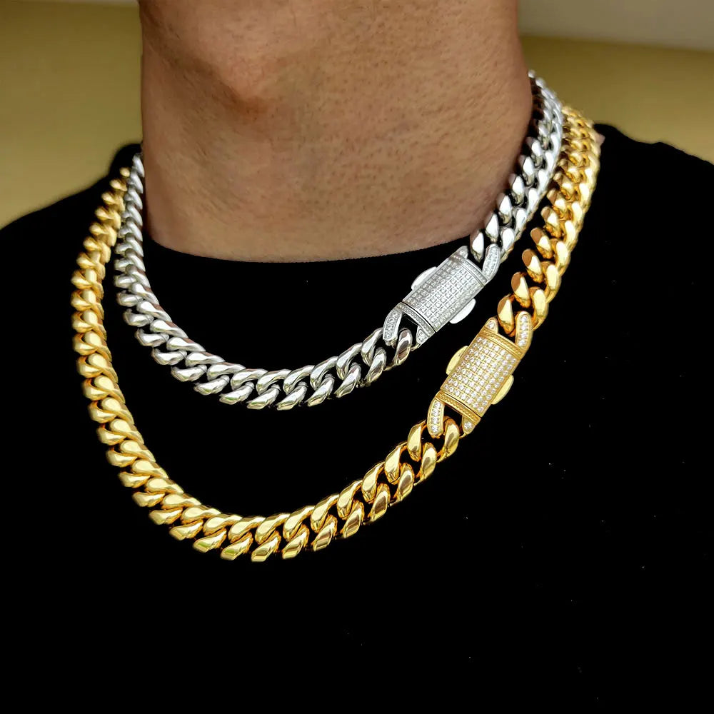 Stainless Steel Cuban Chain Necklace Miami 12MM