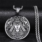 Witchcraft Celtic Witch Knot Pendant Necklace for Women Men Stainless Steel Slavic Protection Amulet Jewelry nudo de