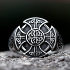 Viking Aegishjalmur Cross Ring — Stainless Steel