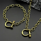 Anchor Steel Pendant Geometric Horseshoe Buckle