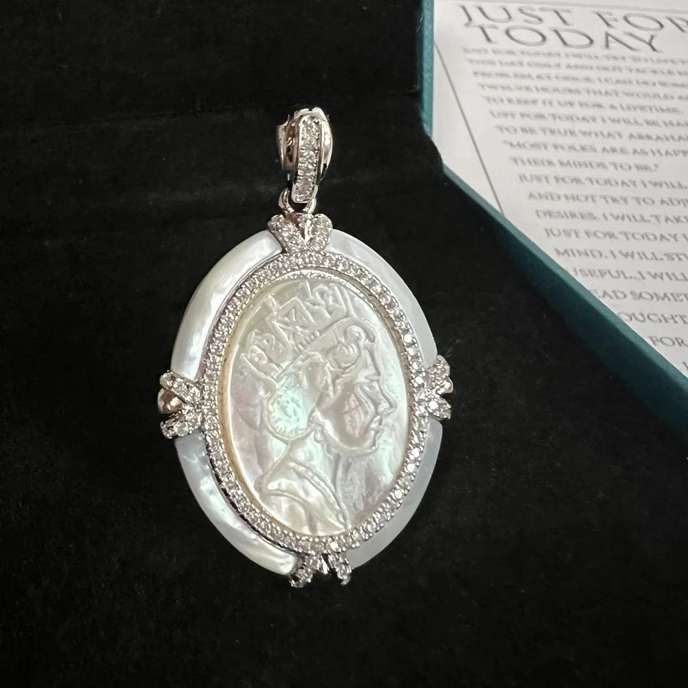 Virgin Mary Silver Pendant Necklace
