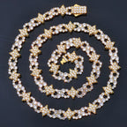 Iced Out Star Chain Necklace Four-Pointed Zircon