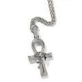 THE BLING KING Iced Eye of Horus Ancien Egypt Ankh Pendant Necklace Big Vintage Zirconia Cross Key Of Life Guardian Jewelry Gift
