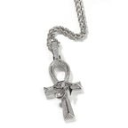THE BLING KING Iced Eye of Horus Ancien Egypt Ankh Pendant Necklace Big Vintage Zirconia Cross Key Of Life Guardian Jewelry Gift