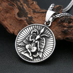 New Vintage Lucifer Pendant Necklaces For Men 316L Stainless Steel Punk Satan Leviathan Cross Amulet Jewelry Gifts