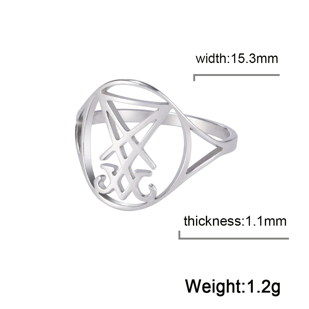 Sigil of Lucifer Amulet Ring — Stainless Steel