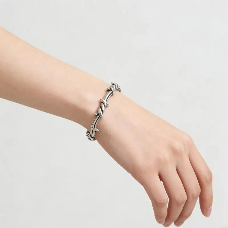 Adjustable Open Spiked Gothic Punk Bracelet Copper Plating Fashion Accessory