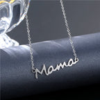 Mama Letter Pendant Necklace — Minimal