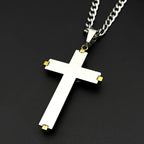 Jesus Crucifix Cross Pendant Necklace Amulet — Stainless Steel