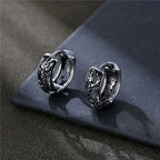 Vintage Hollow Dragon Carved Earrings — Stainless Steel