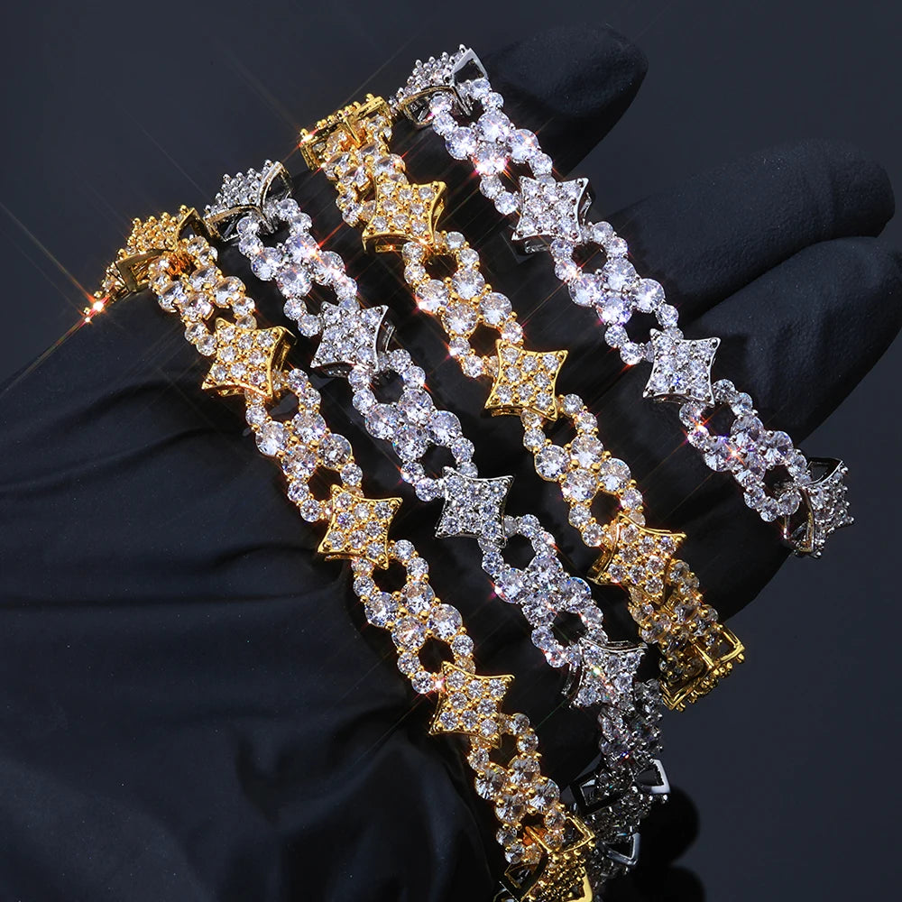 Star Iced Out Bracelet Stainless Steel