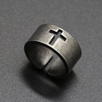 Vintage Cross Ring — Stainless Steel