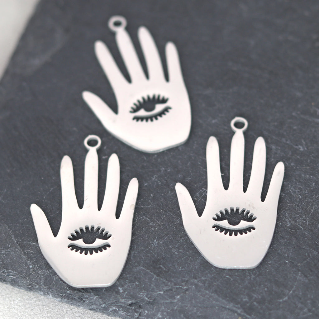 3pcs Eye of Horus Charms DIY Craft Tassels Earrings Necklace Jewelry Making Devil Eye Amulet Stainless Steel Pendant