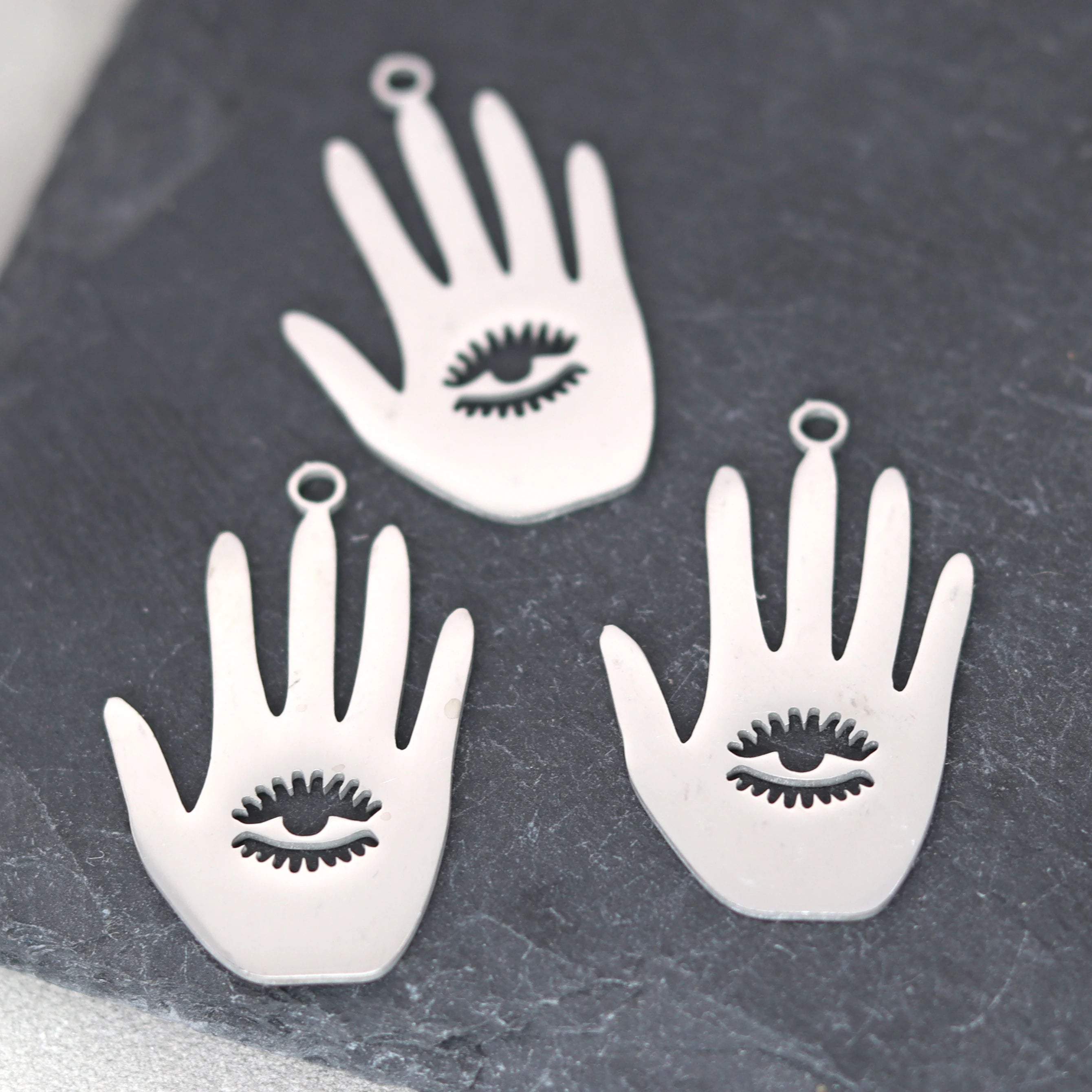 3pcs Eye of Horus Charms DIY Craft Tassels Earrings Necklace Jewelry Making Devil Eye Amulet Stainless Steel Pendant