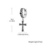 Celtic Knot Cross Hoop Earrings for Men — Black Square Drop