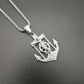 Jesus Christ Religion Necklace New Men's Fashion Titanium Steel Gold-Plated Anchor Cross Pendant Necklace Hip Hop Jewelry