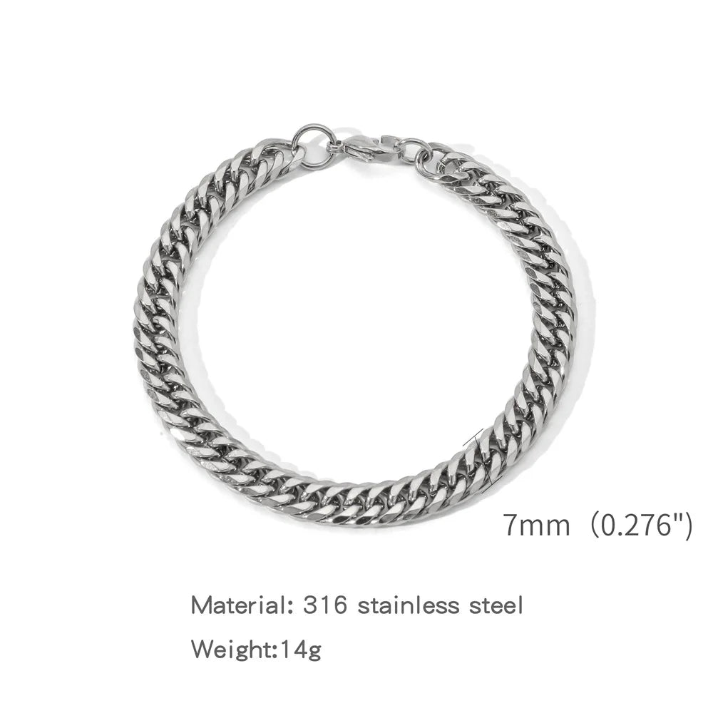 Square Ball Chain Bracelet — Stainless Steel
