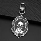Skull Key Steel Pendant Gothic Skeleton Leahter