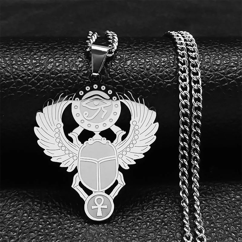 Eye of Horus Ankh Pendant — Stainless