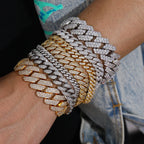 TUHE Hip Hop Iced Out 8MM 14MM 20MM Full Miami Curb Cuban Chain Bling CZ Rapper Necklaces For Men Punk Jewelry High Quality Gift
