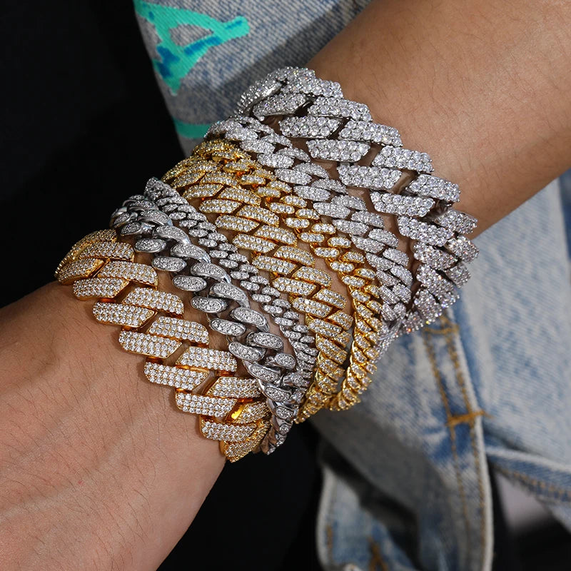 TUHE Hip Hop Iced Out 8MM 14MM 20MM Full Miami Curb Cuban Chain Bling CZ Rapper Necklaces For Men Punk Jewelry High Quality Gift