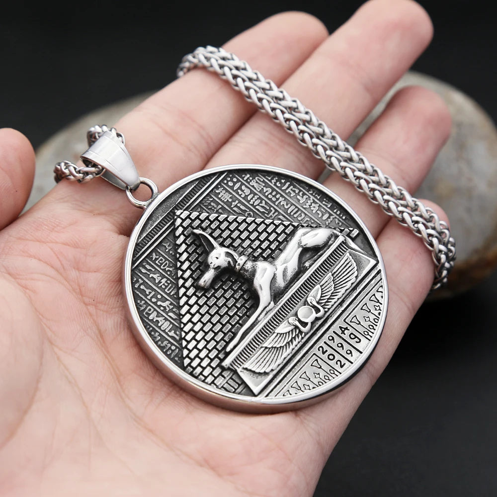 Anubis Steel Pendant Vintage Ancient Egyptian