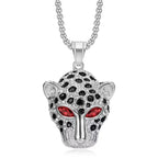 Vintage Leopard Head Pendant Necklace — Stainless Steel