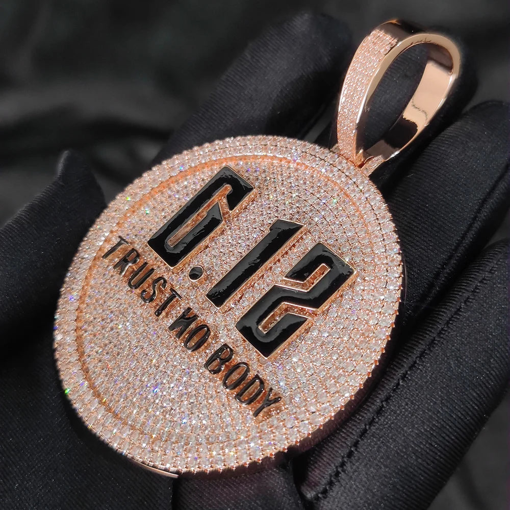 Iced Out Letter Pendant Rose Gold 60MM