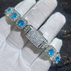Tennis Chain Bracelet Gemstone Cluster