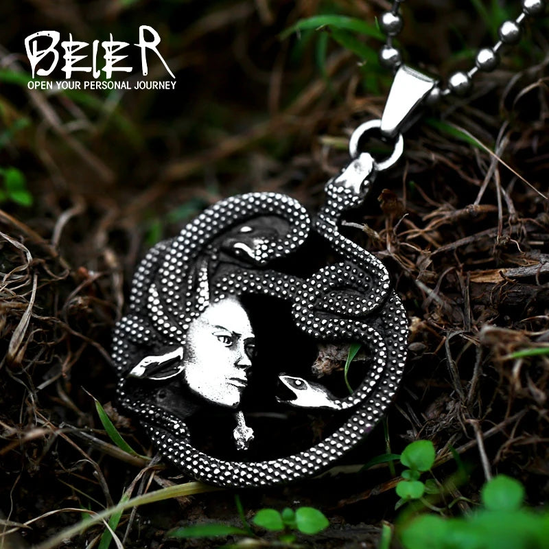 Snake Stainless Steel Pendant Necklace