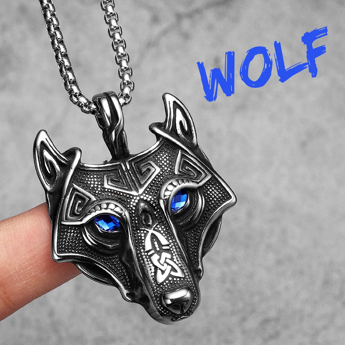 Viking Wolf Pendant Necklace — Stainless Steel