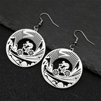 Steel Earrings Bicycle Sports Bikers Hollow Drop