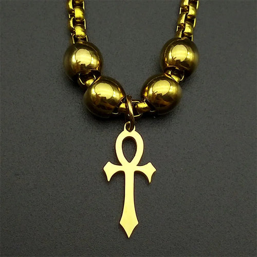 Cross Ankh Gold Bracelet Egypt Egyptian Key Life