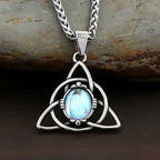 Trinity Opal Knot Pendant — Stainless Steel