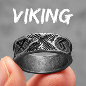 Molten Viking Rune Ring — Stainless Steel