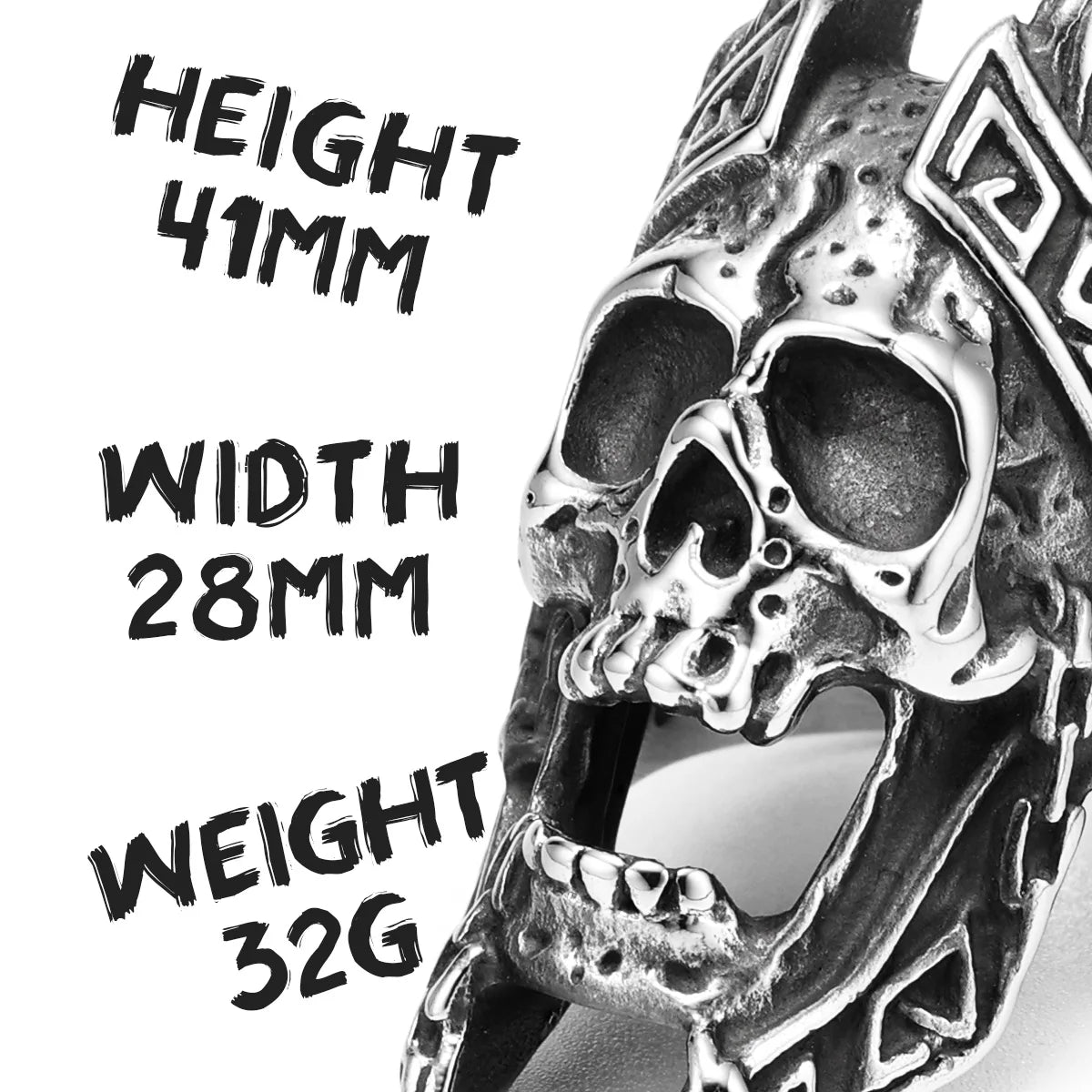 Horror Scream Skull Ring — Stainless Steel