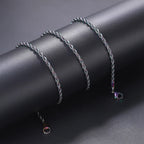 Rope Chain Necklace Two-Tone Stainless Steel 3MM